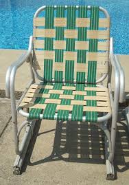 Vintage Outdoor Aluminum Patio Glider Lawn Chair With Webbed Aluminum Patio Patio Glider Outdoor Chairs