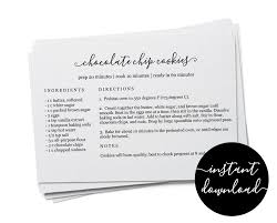 Editable Recipe Card Template Printable Index Card Size 3x5 Etsy Recipe Cards Template Card Templates Printable Note Card Template