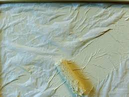 Feathering My Nest I Painted Over Wallpaper And Got Old World Texture Painting Over Wallpaper Tuscan Decorating Old Wallpaper