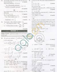 Cbse Solved Sample Papers For Class 10 Maths Sa2 Set A Sample Paper Exam Papers Math