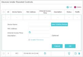 How To Configure Parental Controls On The Wi Fi Routers Case 1 Tp Link