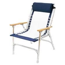 Navy White Padded Rope Deck Chair Deck Chairs Chair Outdoor Chairs