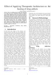Pdf Effect Of Applying Therapeutic Architecture On The Healing Of Drug Addicts