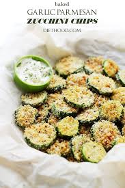 Baked Garlic Parmesan Zucchini Chips Diethood Diethood Parmesan Zucchini Chips Zucchini Chips Recipe Zucchini Chips
