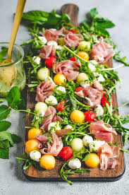 Melon Prosciutto Salad With Mint Basil Vinaigrette Recipe Recipes Healthy Recipes Food