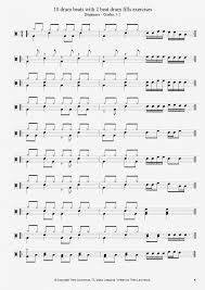 10 Beginners Drum Beats With 2 Beat Drum Fills Exercises Pdf Download Drum Sheet Music Drums Beats Learn Drums