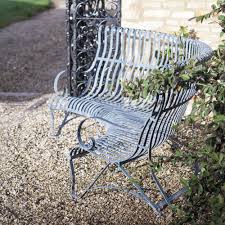 This Beautiful English Made Curved Four Seater Verdigris Metal Bench Is A Wonderful Example Of Garden F Metal Outdoor Bench Burford Garden Company Garden Bench
