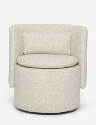 Hazel Swivel Chair Natural Boucle Swivel Chair Bucket Chairs Chair