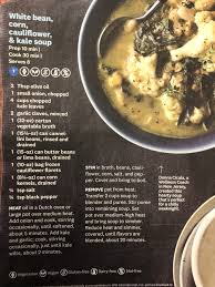 Ww White Bean Corn Cauliflower Kale Soup Kale Soup Soup Recipes White Bean Kale Soup