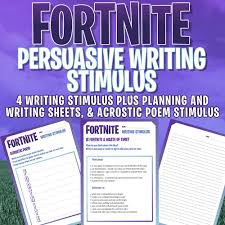 Fortnite Argument Persuasive Writing Stimulus X 4 Acrostic Poem Stimulus Persuasive Writing Homeschool Writing Teaching Writing
