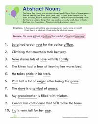 Abstract Nouns For Kids Education Com Abstract Nouns Concrete Nouns Nouns And Verbs Worksheets