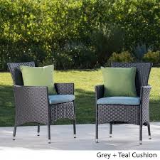 Set Of 2 Patio Chairs Outdoor Wicker Resin Pair Garden Seating With Cushion Grey Setof2patiocha Patio Dining Chairs Outdoor Dining Chairs Wicker Dining Chairs