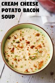 Easy Potato Bacon Soup Recipe Loaded With Cream Cheese This Creamy Soup Is Made With Instant Mashed Bacon Soup Recipes Potato Bacon Soup Cream Cheese Potatoes