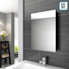Illuminated Bathroom Mirror Cabinet With Lights And Shaver Socket Wall Mounted Led Bathroom Mirror With Shelf 500mm Mirror Cabinets Bathroom Mirror Bathroom Mirror With Shelf