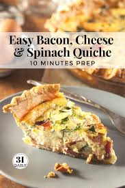 Easy Bacon Cheese And Spinach Quiche Recipe In 2020 Quiche Recipes Easy Quiche Recipes Easy Bacon