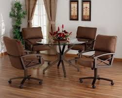 Tempo Amsterdam Swivel Tilt Caster Dining Set Dinette Sets Glass Dining Room Table Unique Dining Room