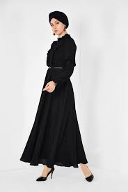 Yakasi Ve Kollari Firfirli Kadin Tesettur Sifon Elbise Alvina Sifon Elbise Elbise The Dress