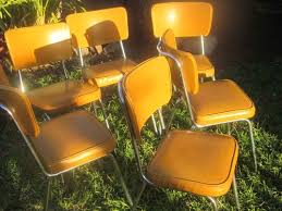 Vintage Retro Orange Vinyl Chrome Kitchen Chairs X 6 Kitchen Chairs Chair Chrome Kitchen