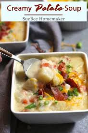 Creamy Potato Soup Combines Potatoes With A Mirepoix Carrots Celery Onion Combo A Simple Roux Bacon Sour Cr Creamy Potato Soup Creamy Potato Potato Soup