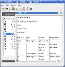 Anymeal Free Recipe Database Software Linuxlinks