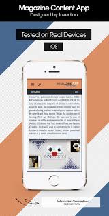 Magazine Content App With Cms Ios Admob Push Notifications Offline Storage By Invedion App Technology Magazine Contents App