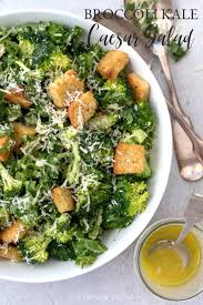 Broccoli Kale Caesar Salad Recipe Kale Caesar Salad Caesar Salad Recipe Homemade Caesar Salad Dressing