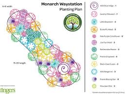 Monarch Way Station Layout Butterfly Garden Design Native Plants Pollinator Garden Design