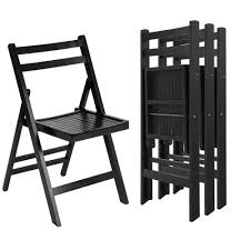 Folding Chairs Set Of 4 Solid Wood Dining Indoor Outdoor Seats Black Furniture Unbranded Wood Folding Chair Folding Chair Solid Wood Chairs