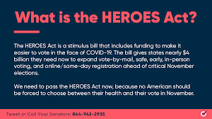 When We All Vote On Twitter Thread The Senate Is Back From Recess And Has Still Not Passed The Heroesact A Stimulus Bill That Would Prevent Voters From Having To Choose Between