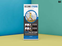 Gym Roll Up Banner Psd Mockup Availble For Free Gym Banner Psd Mockup Banner Template Banner Mockup Free Psd