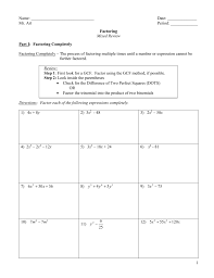 Create an unlimited supply of free worksheets for prime factorization or for finding all the factors of the given numbers. Factoring Mixed Review
