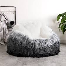 Icon Extra Large Luxury Faux Fur Bean Bag Chair Giant Luxurious Furry Beanbag Seat Xl Grey Faux Fur Bean B Bean Bag Chair Fur Bean Bag Bean Bag Living Room