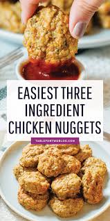 Easiest Three Ingredient Chicken Nuggets Shake N Bake Nuggets Recipe Chicken Nugget Recipes Ground Chicken Recipes Easy Chicken Recipes