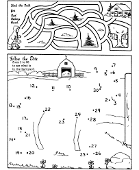 Classic Dot To Dot Coloring Activity Pages Maze And Farm Combo Connect The Dots Activity Page Sheet Printable Mazes Dots Color Activities