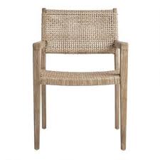 Natural Open Weave Catalina Outdoor Dining Armchair World Market Wicker Dining Chairs Outdoor Dining Chairs Modern Dining Arm Chairs