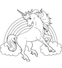 Unicorn Horse With Rainbow Coloring Page Horse Coloring Pages Unicorn Printables Unicorn Pictures