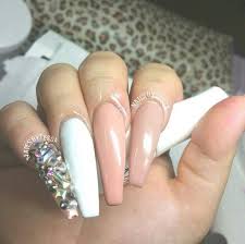 Coffin nails with glitter long coffin nails with glitter is very beautiful to look at especially and with the glitter, you really don't need a lot of nail art designs are patterns to make your nails look great because the. Extra Long Acrylic Nails W Rhinestones Long Acrylic Nails Rhinestone Nails Diamond Nails
