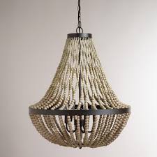 Large Wood Bead Chandelier Wood Bead Chandelier Wooden Bead Chandelier Beaded Chandelier