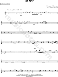 Pharrell Williams Happy C Instrument Sheet Music Flute Violin Oboe Or Recorder In E Minor Download Print Cello Sheet Music Viola Sheet Music Clarinet Music