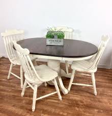 Solid Oak Table Set In Antique White Espresso Solid Oak Table Oak Dining Room Refinishing Kitchen Tables