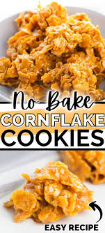 Peanut Butter Cornflake Cookies Easy No Bake Cookies Recipe In 2020 Cornflake Cookies Peanut Butter Cornflake Cookies Easy No Bake Cookies