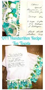 Diy Handwritten Recipe Tea Towel 2 Bees In A Pod Tea Towels Diy Towel Crafts Recipe Tea Towel