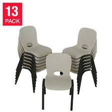Lifetime Kids Stacking Chair 13 Pack Almond Chair Stacking Chairs Dining Chairs