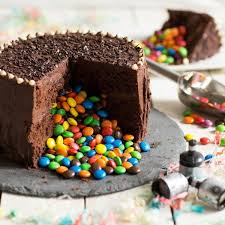 Gateau Surprise Smarties Colorees Chocolat Gateau Anniversaire Facile Gateau Surprise Gateau Smarties
