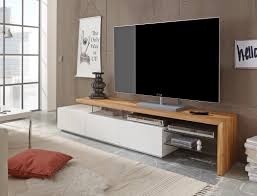 Die besonderheiten dieses möbels sind die haltbarkeit, die elegante linie und die zweckmäßigkeit. Lowboard 204x40x44cm Weiss Eiche Tv Board Tv Mobel Tv Schrank Wohnzimmer Alessa I Ebay