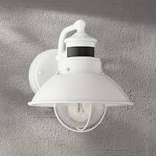 Oberlin 9 H White Dusk To Dawn Motion Sensor Outdoor Light 64m53 Lamps Plus Outdoor Wall Light Fixtures Outdoor Light Fixtures Outdoor Lighting