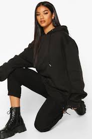 Extreme Oversized Hoodie Boohoo In 2021 Oversize Hoodie Black Hoodie Outfit Black Hoodie