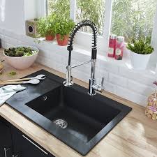 Evier A Encastrer Resine Noir Einna 1 Bac Castorama Evier Cuisine Evier Cuisine 1 Bac Cuisine Moderne