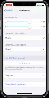 Funktion Live Mithoren Mit Horgeraten Mit Dem Logo Made For Iphone Verwenden Apple Support