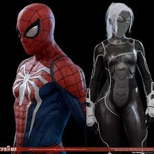 Spider Man And Black Cat Official Character Models Leroy Chen And Dustin Brown Black Cat Marvel Spiderman Black Cat Spiderman